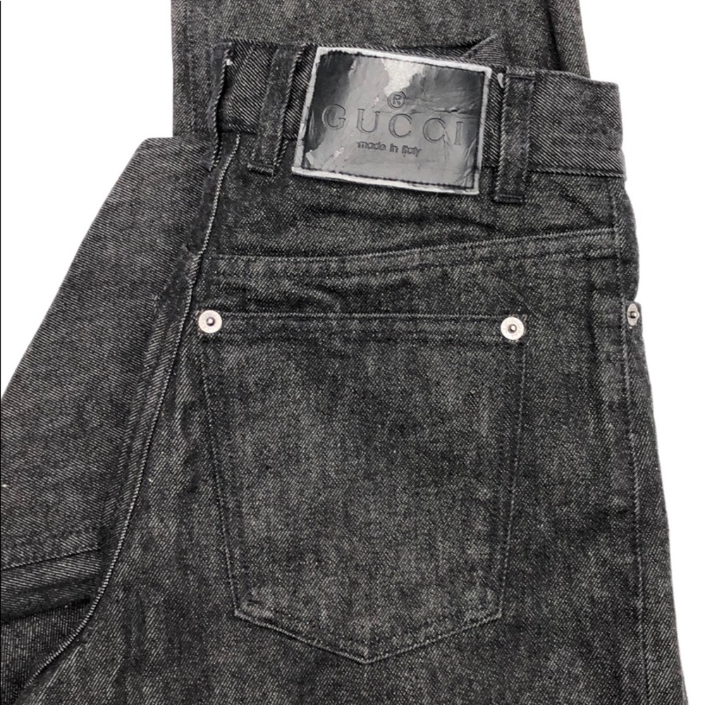 ⭐️HP🧜‍♀️ Gucci VTG Mid Rise Black Jeans EUC sz 40 - Picture 4 of 8